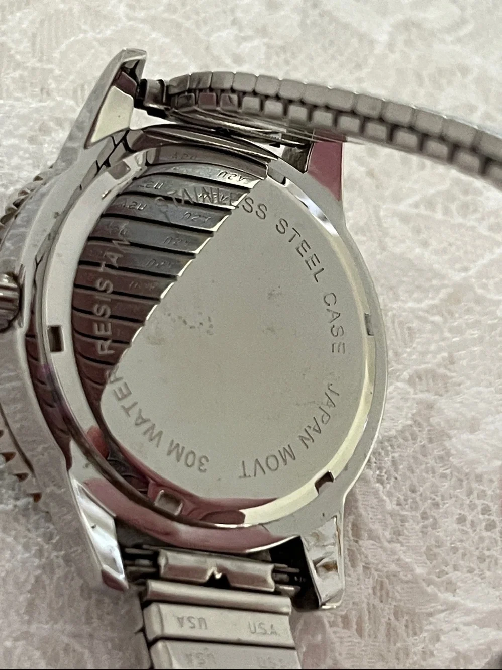 Men's Stainless Steel Watch - Black Dial